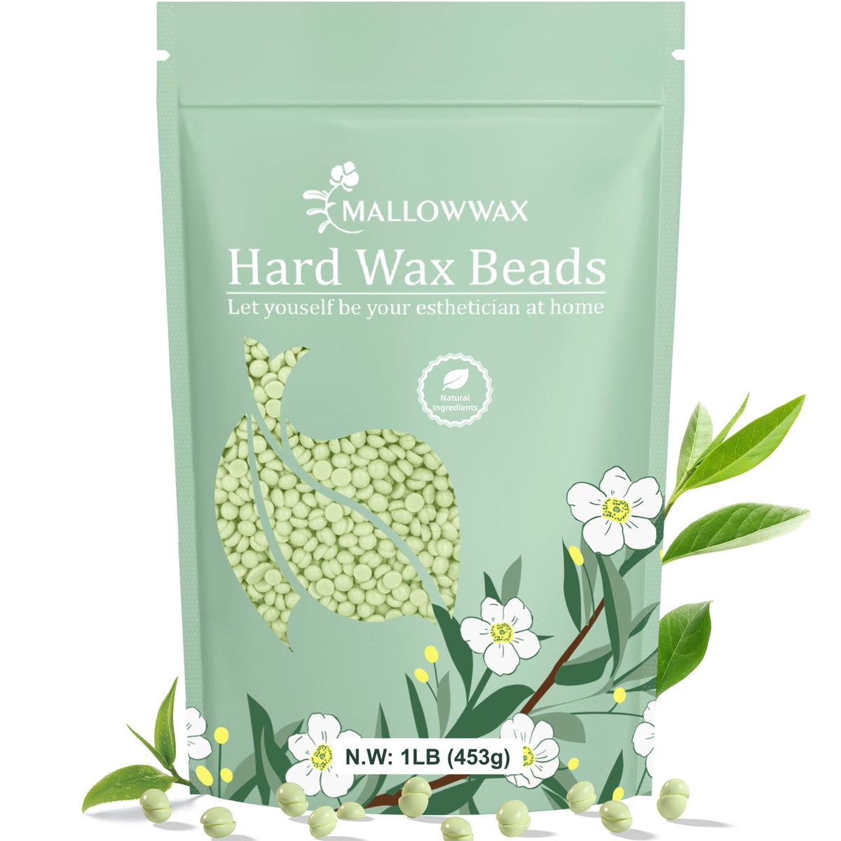 Mallowwax Hard Wax Beads packaging front view