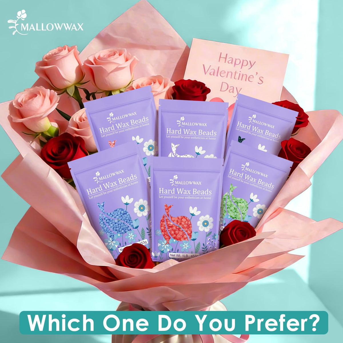 Mallowwax Hard Wax Beads used for facial waxing