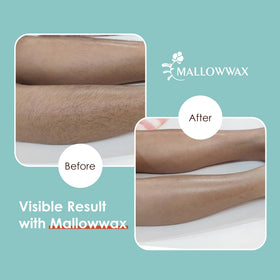 Mallowwax Hard Wax Beads with tools for waxing