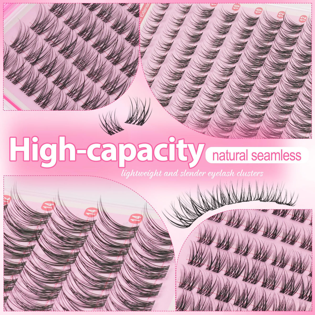 Mamzy Luxe lash clusters 120 pieces display