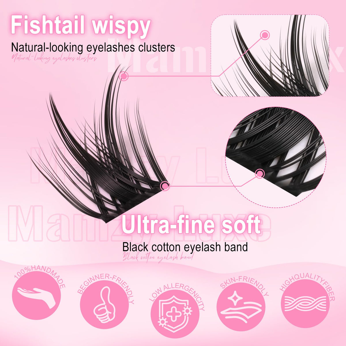 Mamzy Luxe Lash Clusters 144PCS in a tray