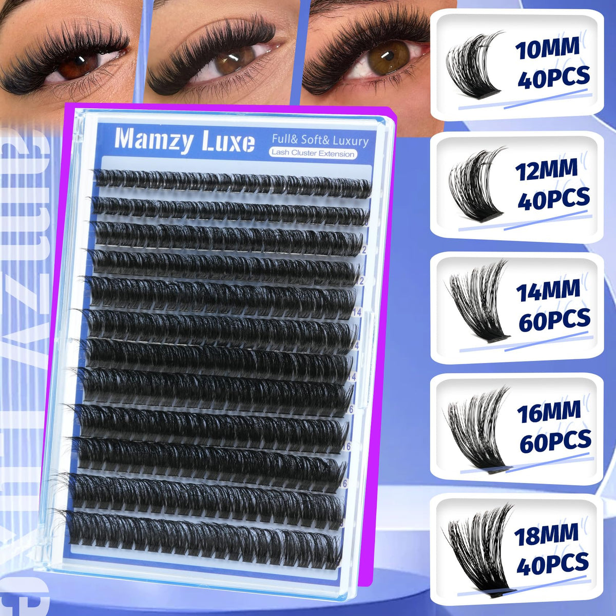 Mamzy Luxe Lash Clusters 240 pcs packaging