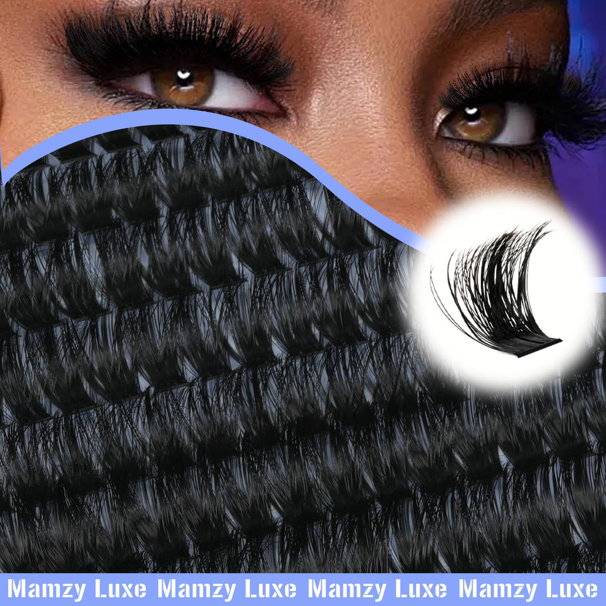 Mamzy Luxe Lash Clusters in a beauty kit