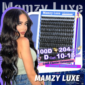 Mamzy Luxe Lash Clusters in use on model
