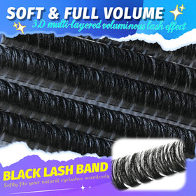 Mamzy Luxe Lash Clusters Kit 10-18MM D-Curl side view