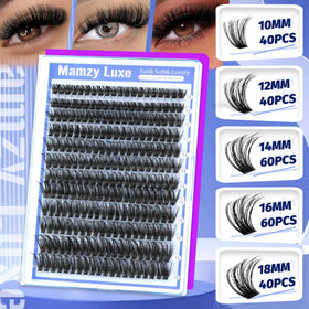 Mamzy Luxe Lash Clusters packaging with 240 pieces