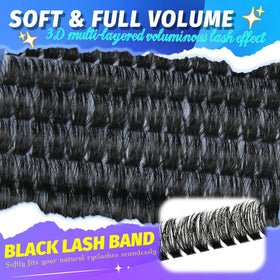 Mamzy Luxe Lash Clusters showing individual lash clusters