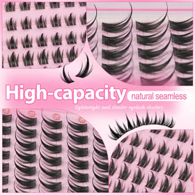 Mamzy Luxe Manga Lash Clusters lifestyle scene with makeup tools