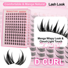 Mamzy Luxe Manga Lash Clusters side view highlighting lash band