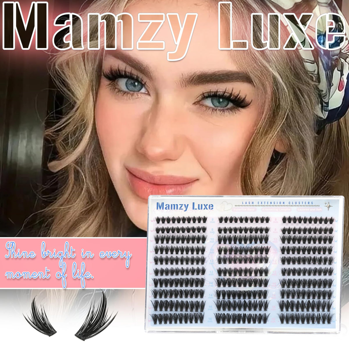 Mamzy Luxe Manga Lash Clusters with application tools
