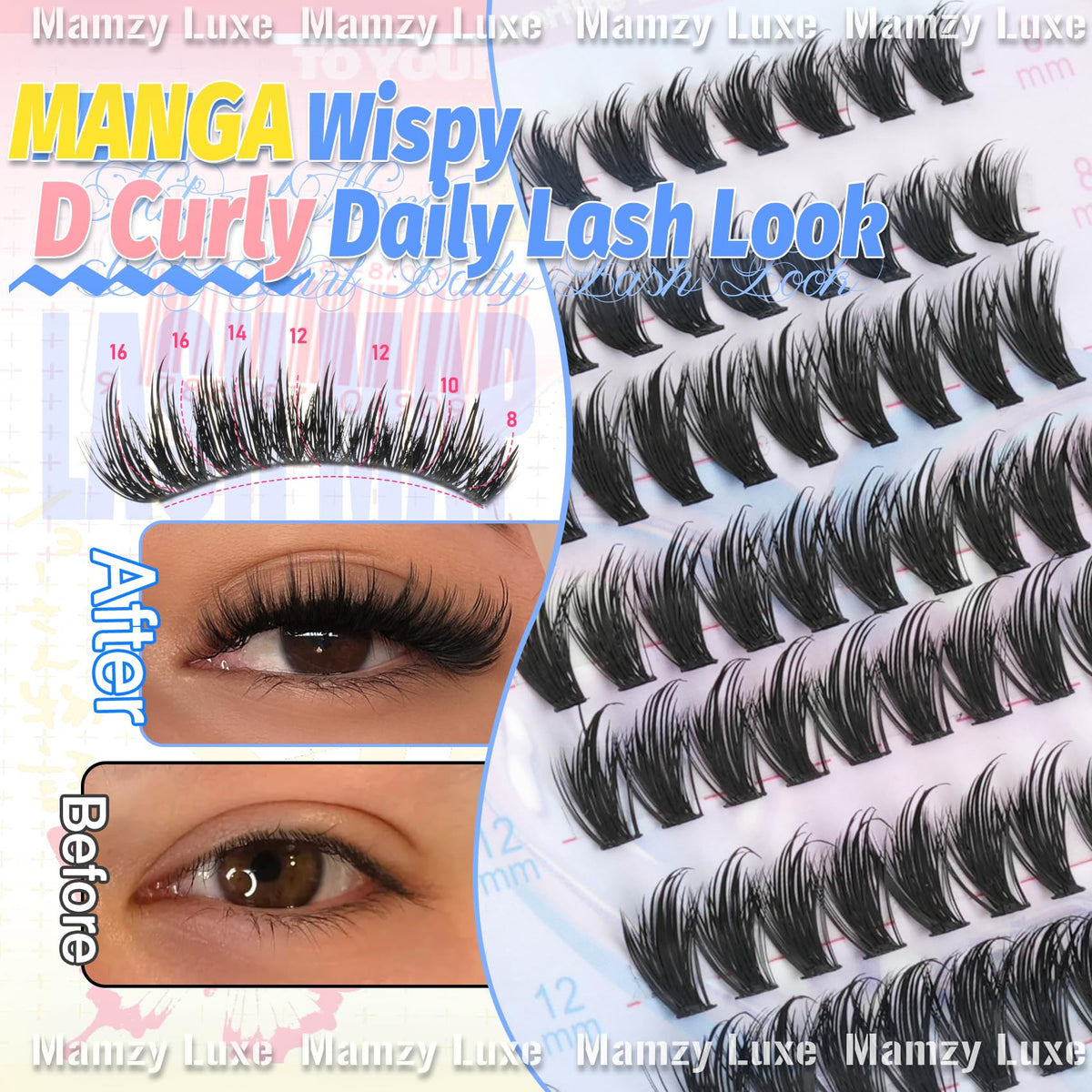 Mamzy Luxe Manga Lash Clusters with spiky design