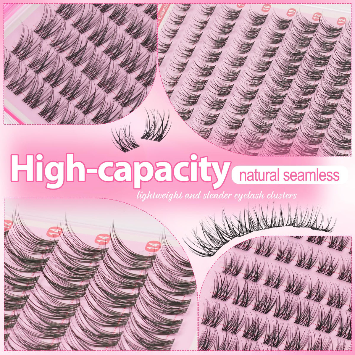 Mamzy Luxe Wispy Lash Clusters clear band detail