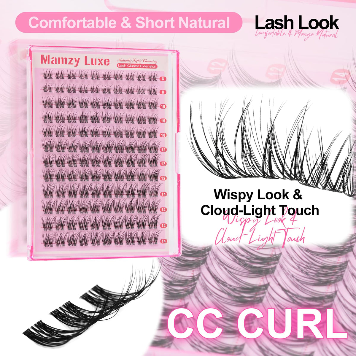 Mamzy Luxe Wispy Lash Clusters in lifestyle setting