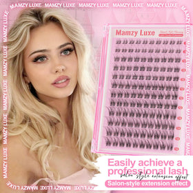 Mamzy Luxe Wispy Lash Clusters on model's eyes
