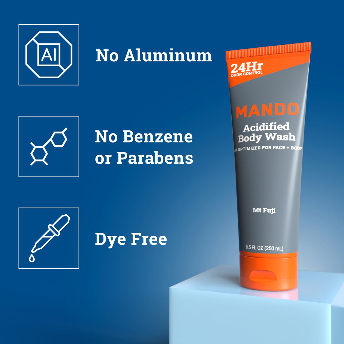 Mando Body Wash 2pk 8.5 oz bottle close-up