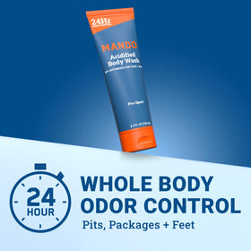 Mando Body Wash 8.5 oz back view with ingredient list