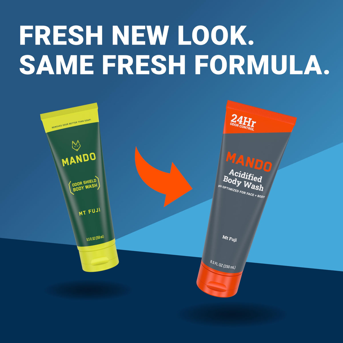 Mando Body Wash 8.5 oz back view with ingredient list