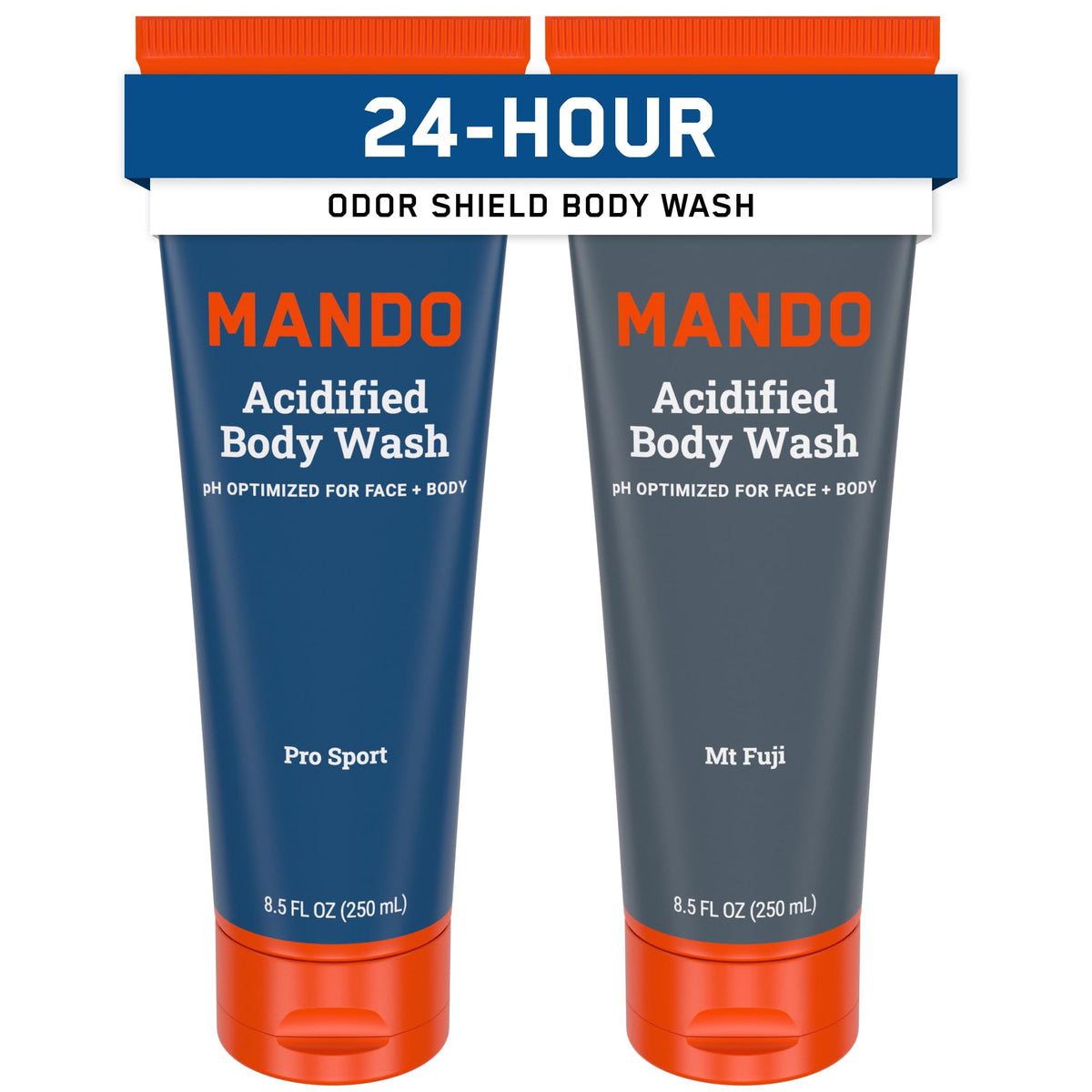 Mando Body Wash 8.5 oz front view with fresh scent