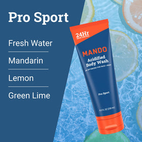 Mando Body Wash 8.5 oz in a lifestyle setting