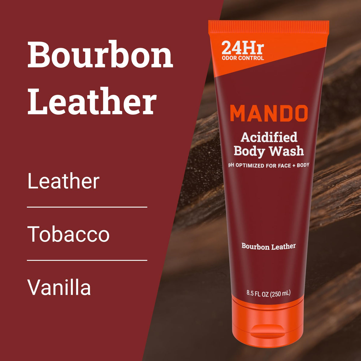 Mando Body Wash 8.5 oz with a loofah