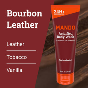 Mando Body Wash 8.5 oz with a loofah