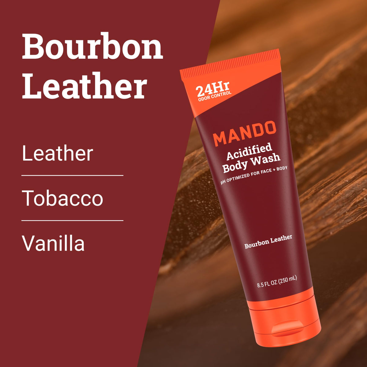 Mando Body Wash Bourbon 8.5 oz packaging