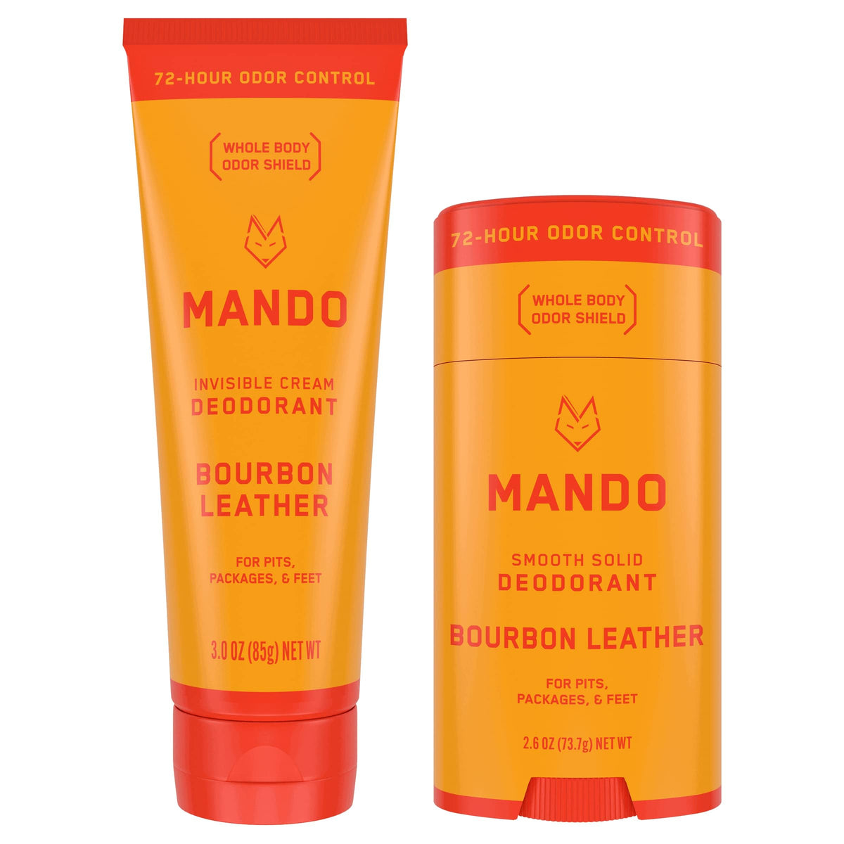 Mando Bourbon Leather Body Deodorant 3.0 Oz tube front view