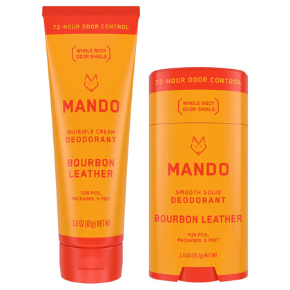 Mando Bourbon Leather Body Deodorant 3.0 Oz tube front view