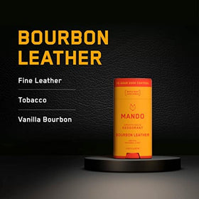 Mando Bourbon Leather Body Deodorant packaging side view