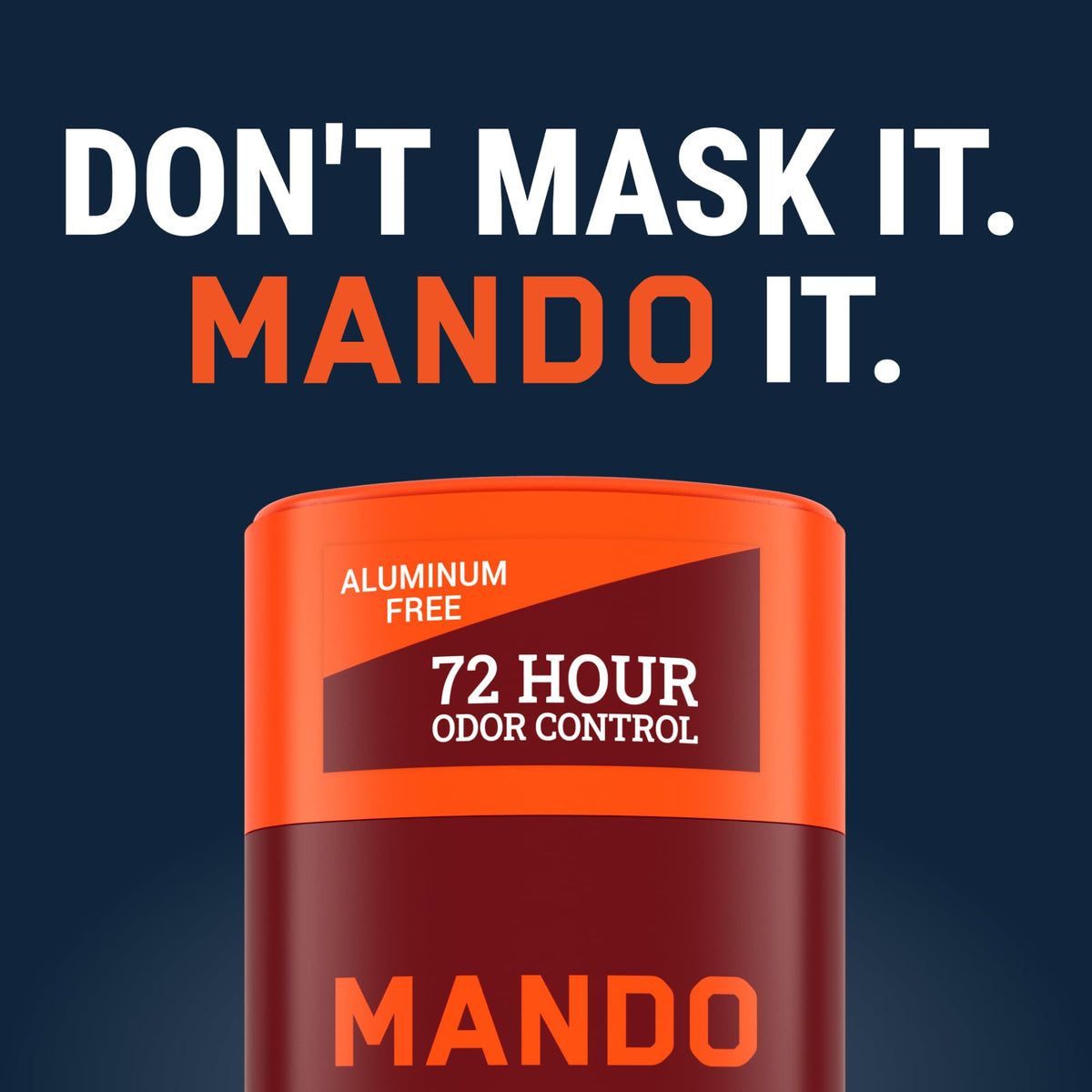 Mando Bourbon Leather Body Deodorant solid stick on a bathroom counter
