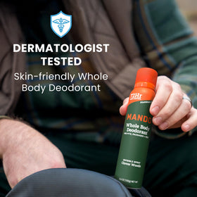 Mando deodorant can with ingredients list visible