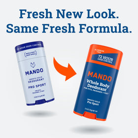 Mando deodorant ingredients list on packaging