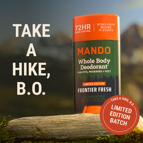 Mando deodorant packaging with ingredients list