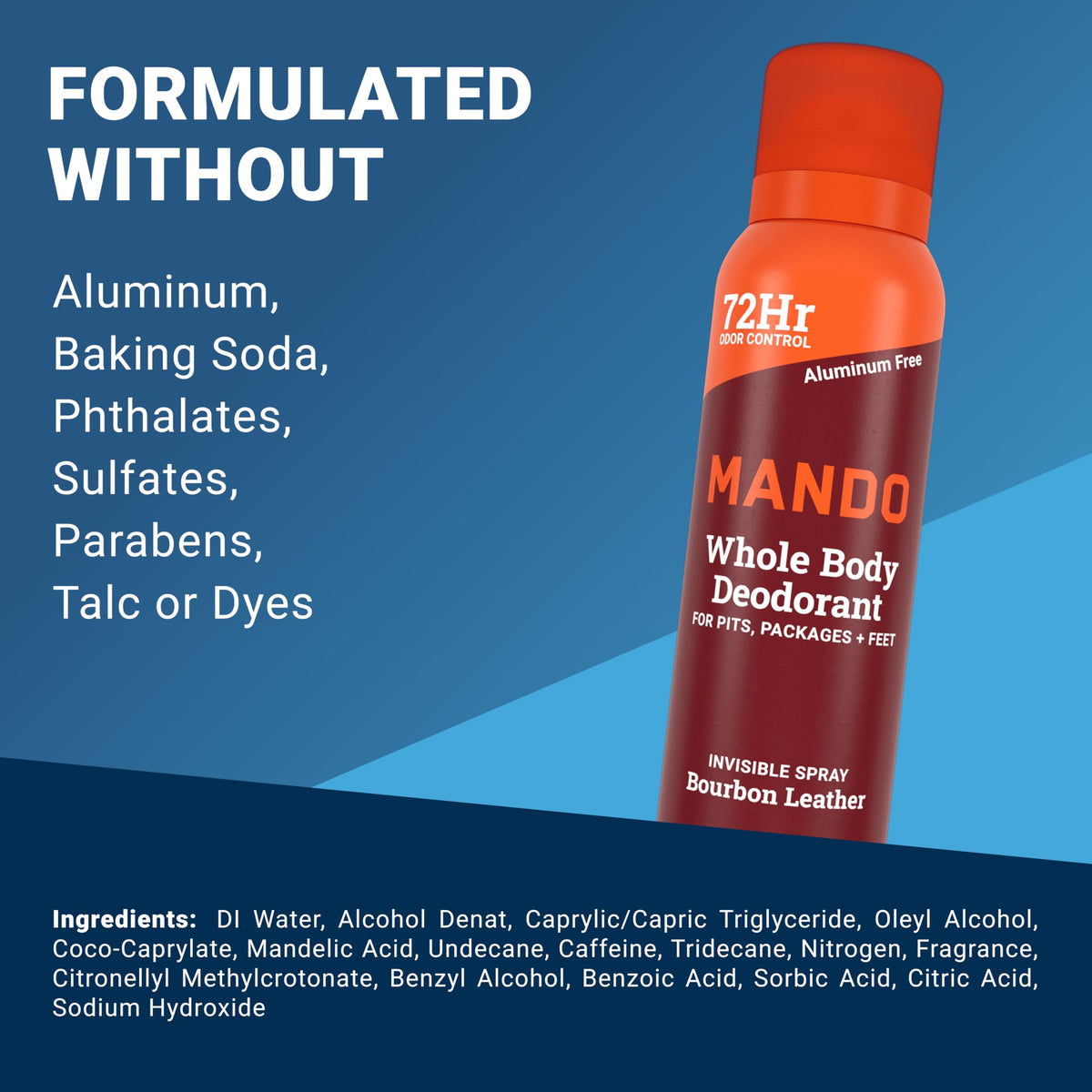 Mando deodorant packaging with two cans