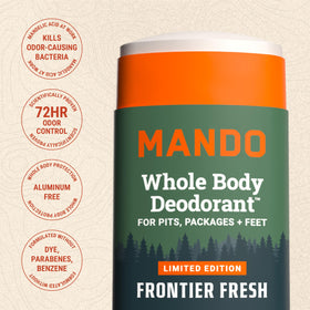 Mando deodorant stick showing smooth solid design