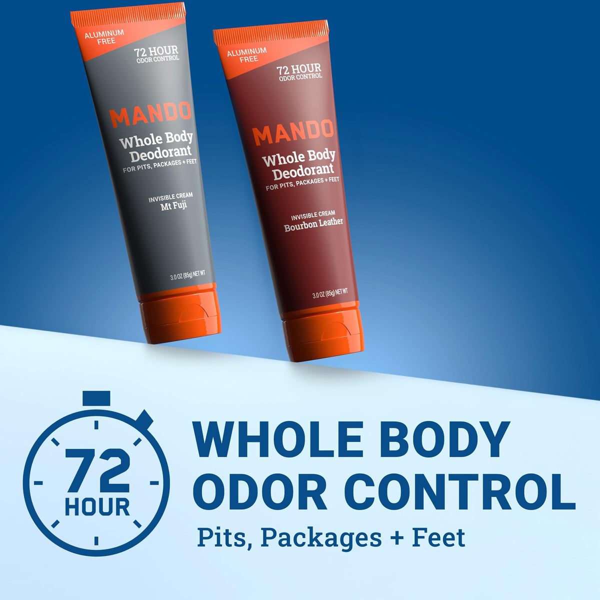 Mando Whole Body Deodorant for Men 3 oz tube side view