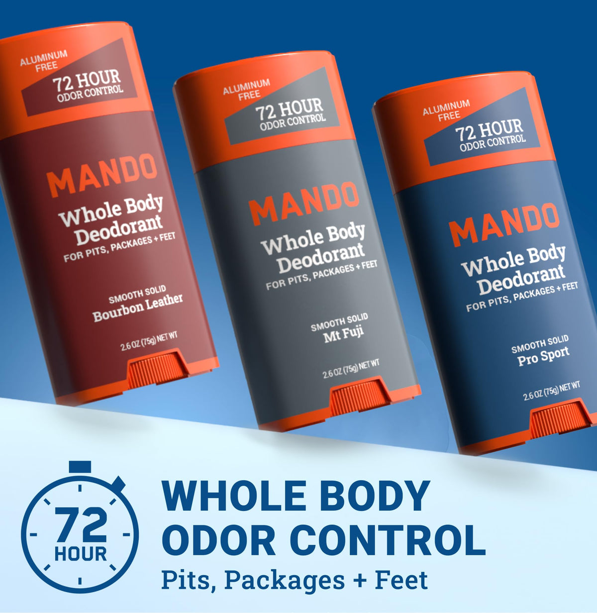 Mando Whole Body Deodorant for Men 3 Pack side view