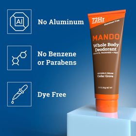Mando Whole Body Deodorant for Men Cedar Grove 2 pack packaging