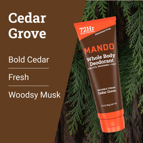 Mando Whole Body Deodorant for Men Cedar Grove texture close-up