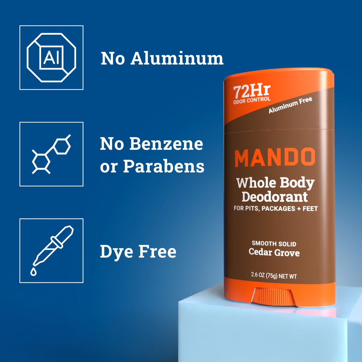 Mando Whole Body Deodorant for Men Cedar packaging