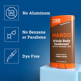 Mando Whole Body Deodorant for Men Cedar packaging