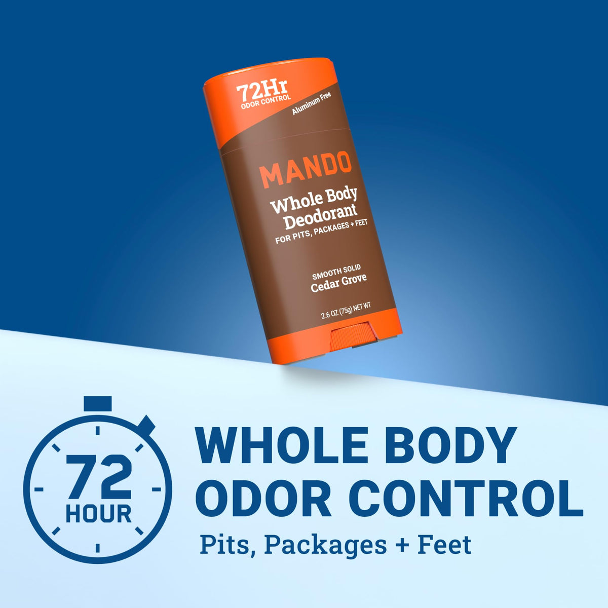 Mando Whole Body Deodorant for Men Cedar stick side view