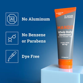 Mando Whole Body Deodorant for Men packaging display