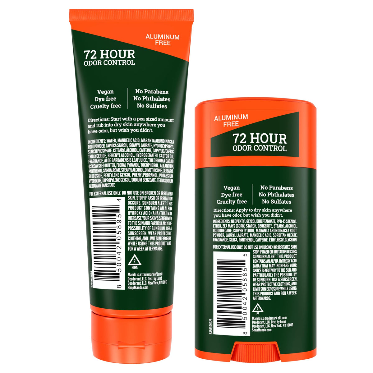 Mando Whole Body Deodorant solid stick front view