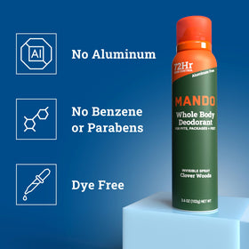 Mando Whole Body Deodorant Spray - 3.6 oz can side view