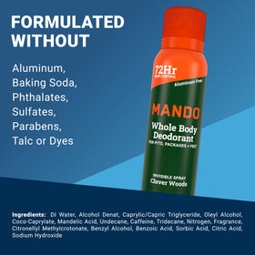 Mando Whole Body Deodorant Spray with packaging