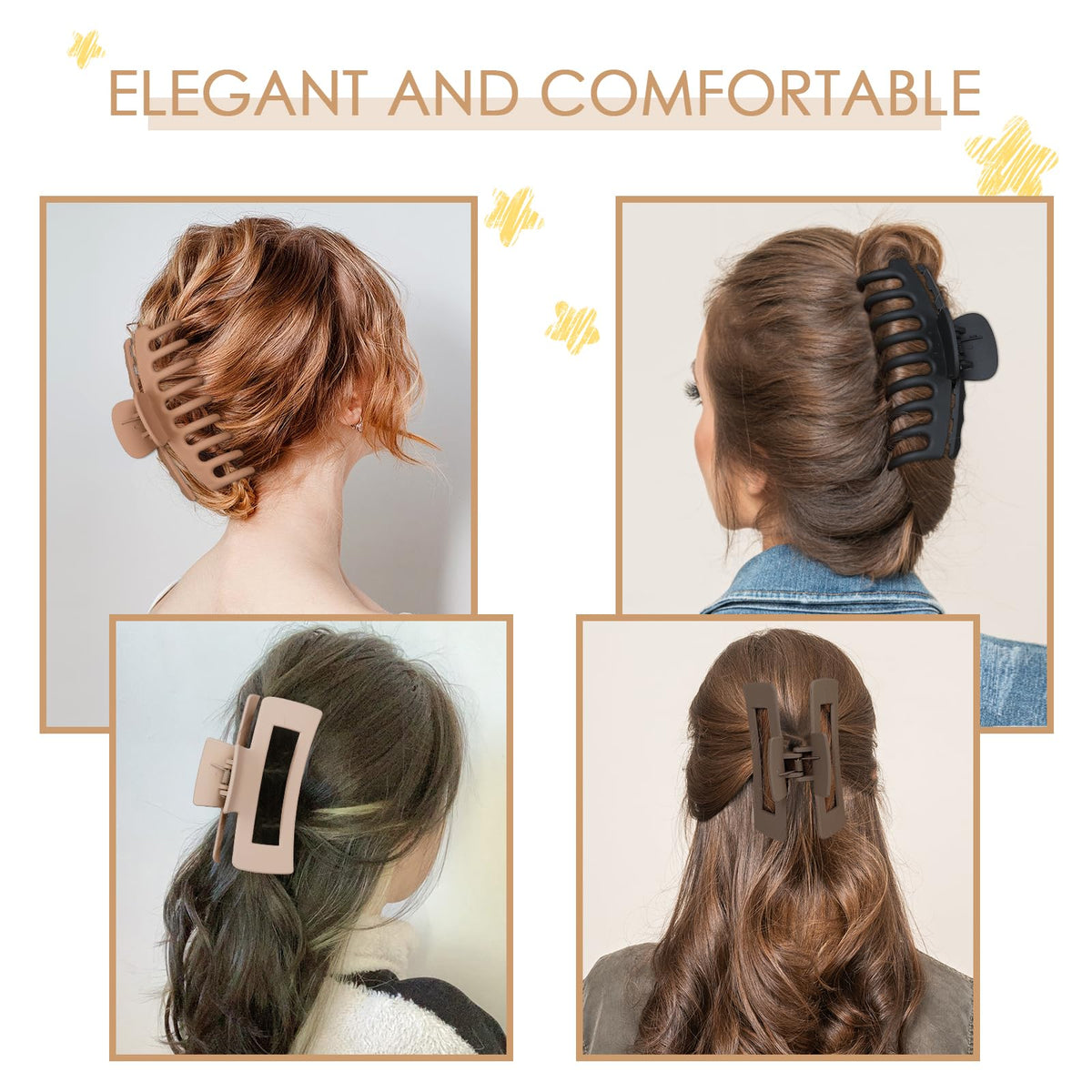 Mandydov hair claw clip in brown colour showcasing its grip