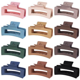 Mandydov Hair Claw Clips 12 Pcs assorted colours front view