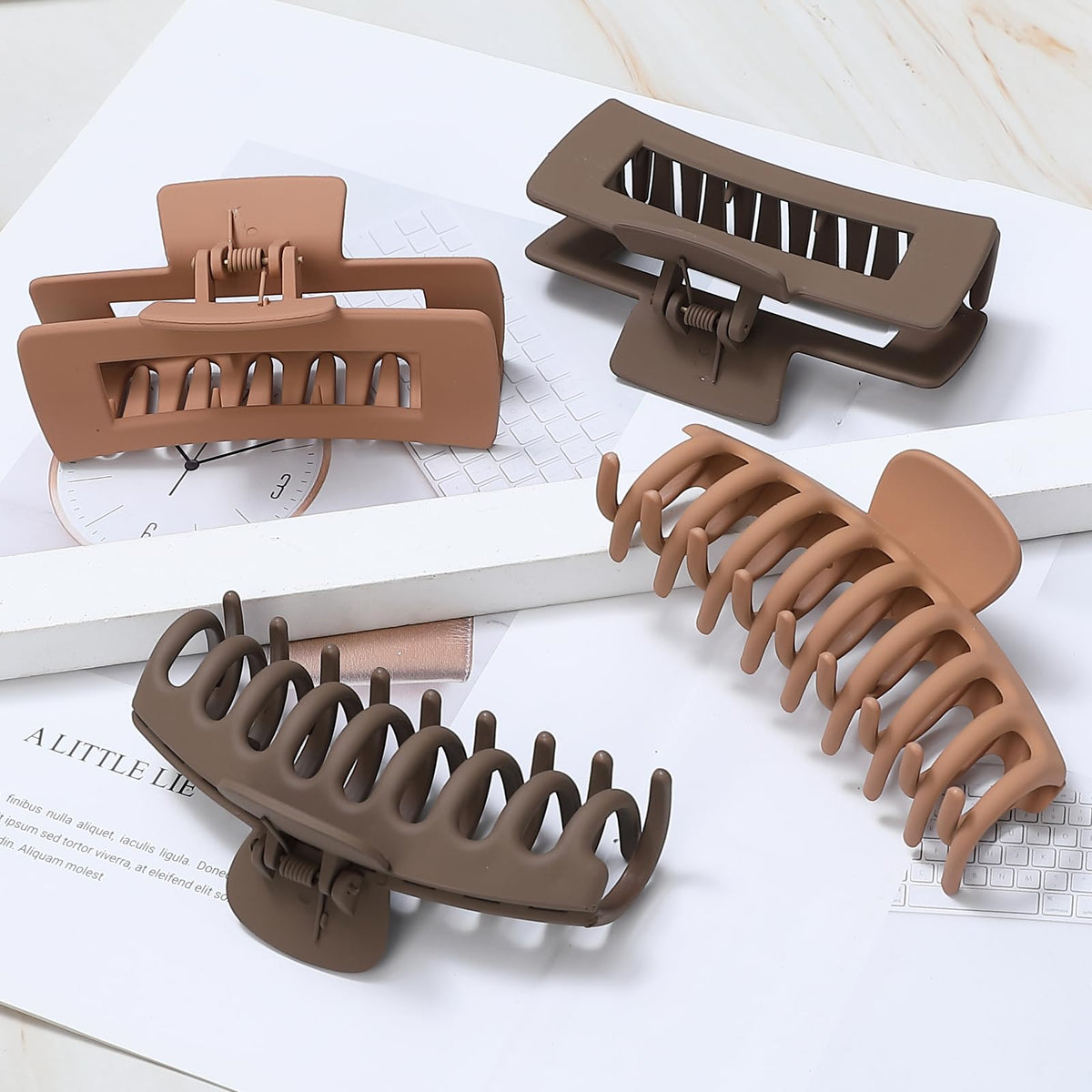 Mandydov hair clips in use, securing hair in an updo