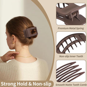 Mandydov Large Flat Hair Clip in brown colour